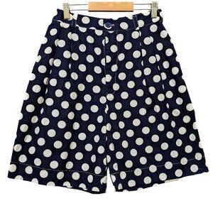 Cottontails Originals Shorts Womens 8 100% Cotton Navy White Polka Dot High Rise
